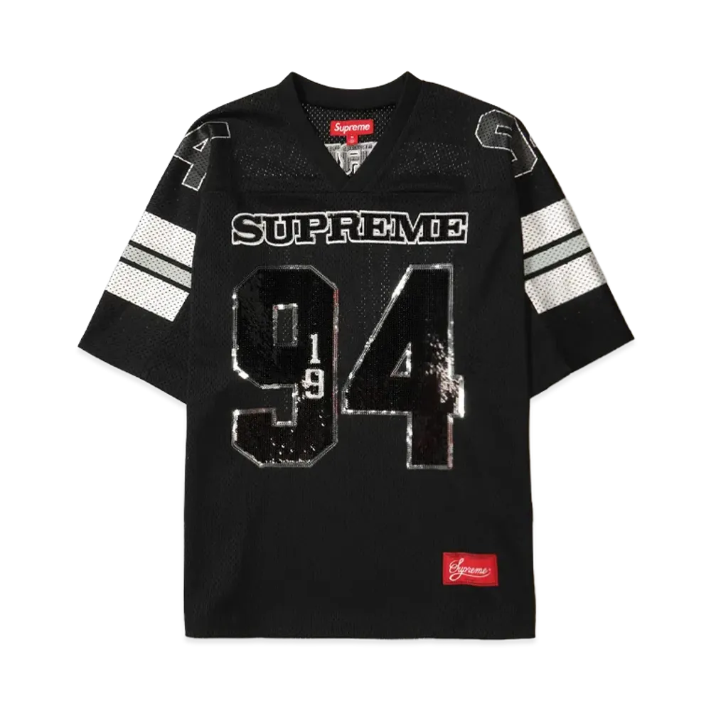 Supreme Sequin Football Jersey "Black"