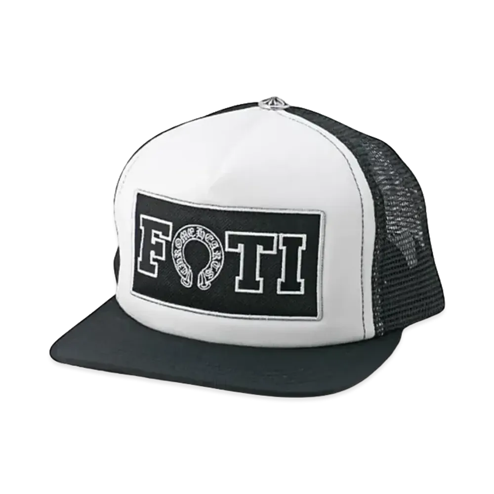 Chrome Hearts Foti Horseshoe Trucker Cap "White/Black"