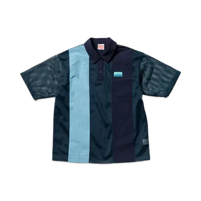 BEAMS x Hinatazaka46 Mangart Beams Mesh Polo Shirt "Navy"