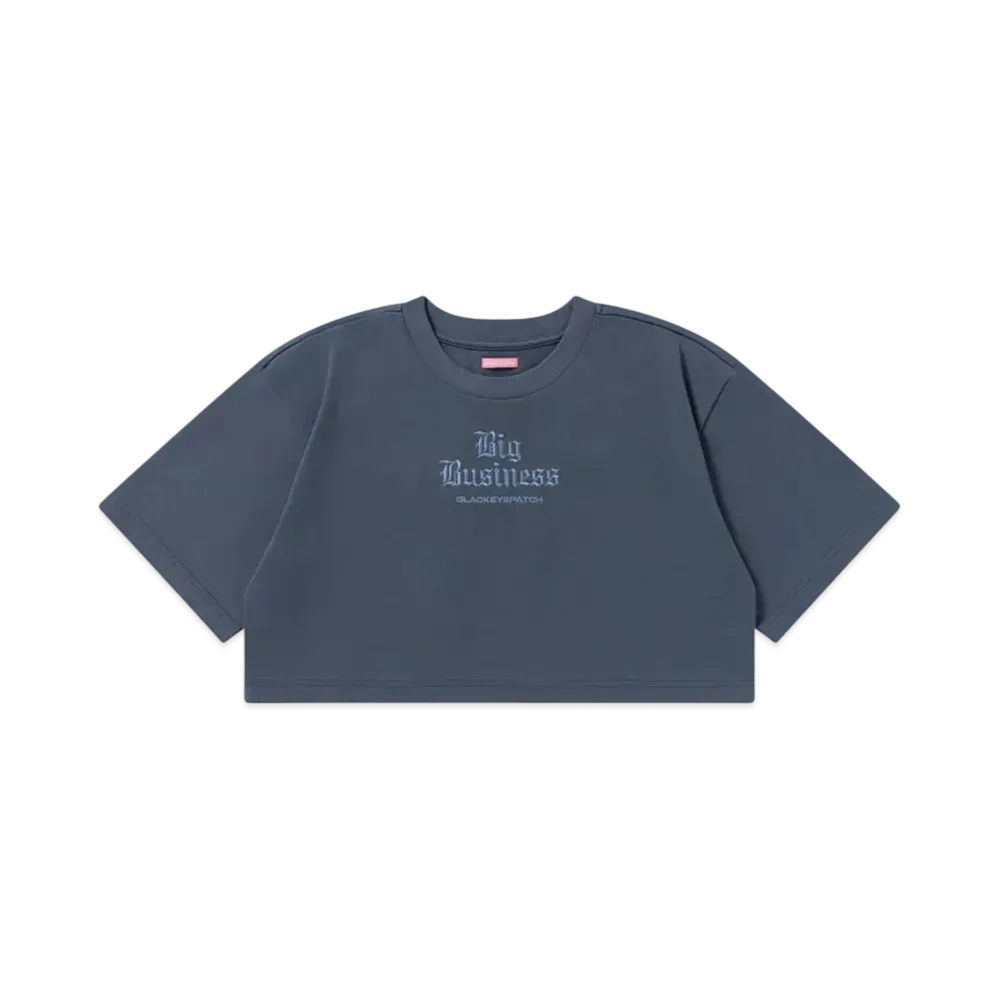 BlackEyePatch Big Business Cropped Tee Black "Blue"