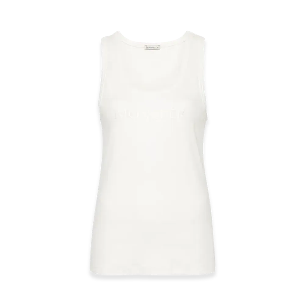 MONCLER Women's Logo Embroidery Tank Top "White"