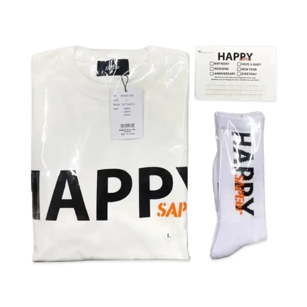 SAPEur Everyday Happy L/S Tee/Sox "White"