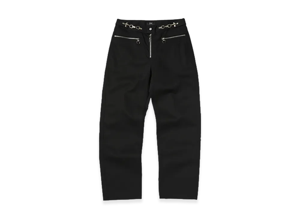 THUG CLUB TC 3-Zip Embroidered Pants "Black"