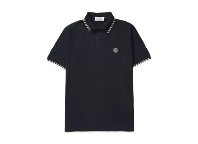 Stone Island Midnight Blue Stretch Pique Polo Shirt Stone Island Midnight Blue Stretch Pique Polo Shirt