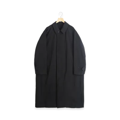 COMOLI Garment Dyed Bal Collar Coat "Black"