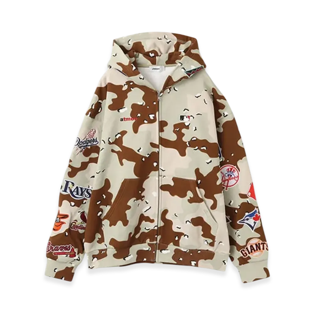 atmos x MLB All Teams Patch Zip-up Hooded Sweatshirt "Camouflage"
