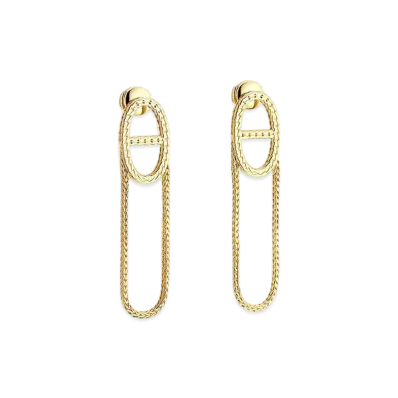 Hermes Chaine D'ancre Danae Earrings "Yellow Gold"
