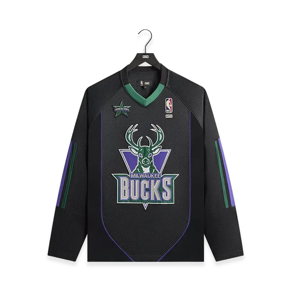 Kith x NBA All-Star Milwaukee Bucks Samuel Shirt "Black"
