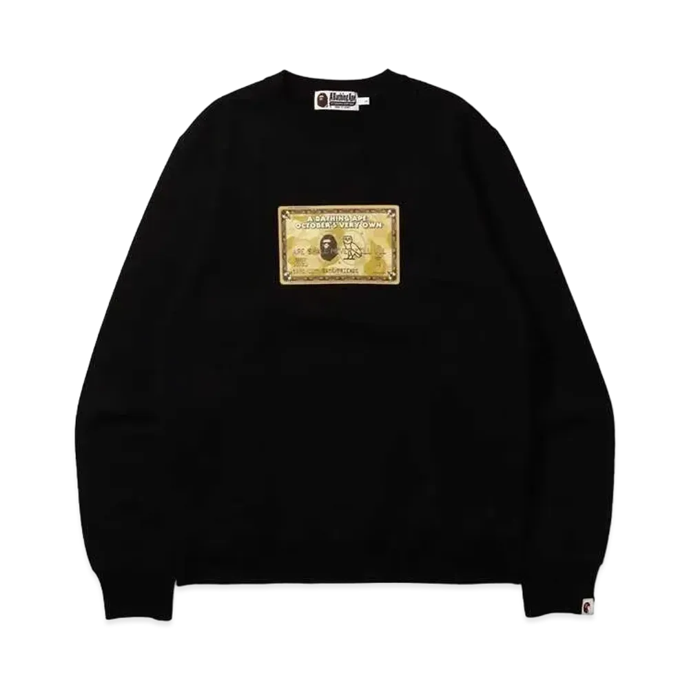 A BATHING APE X OVO CARD CREWNECK "Black"