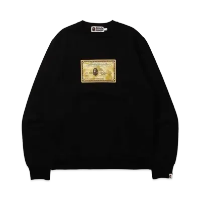 A BATHING APE X OVO CARD CREWNECK "Black"
