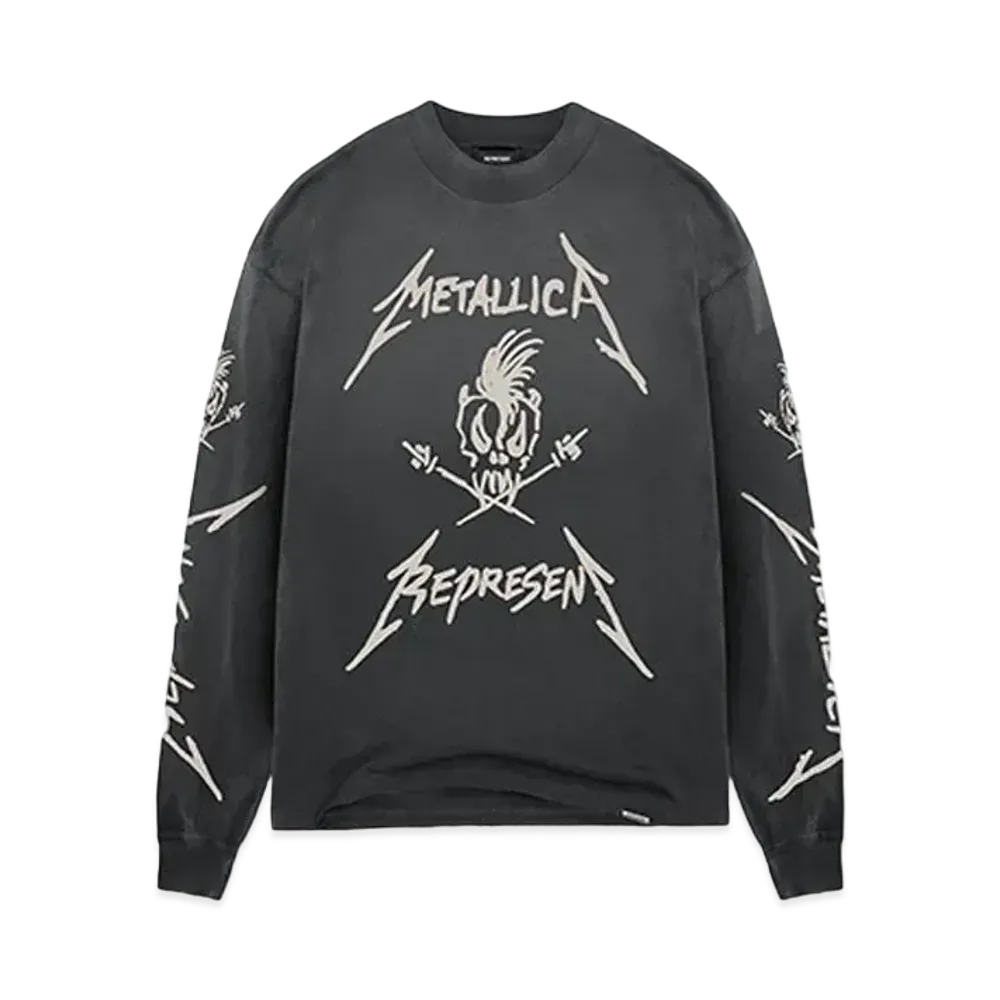 REPRESENT x METALLICA Garage Inc Long Sleeve T-Shirt "Stained Black"