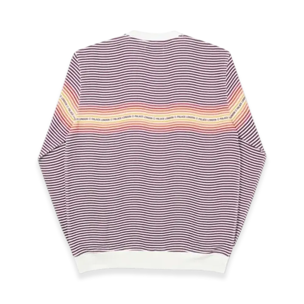 PALACE Wavey Stripe Crew "Burgundy"