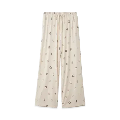 GELATO PIQUE Rayon Logo Pattern Long Pants "Ivory"