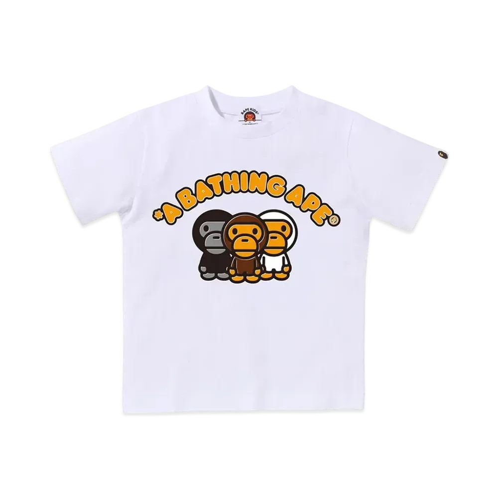 A BATHING APE Three Apes Tee "White"