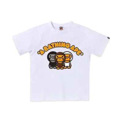 A BATHING APE Three Apes Tee "White"