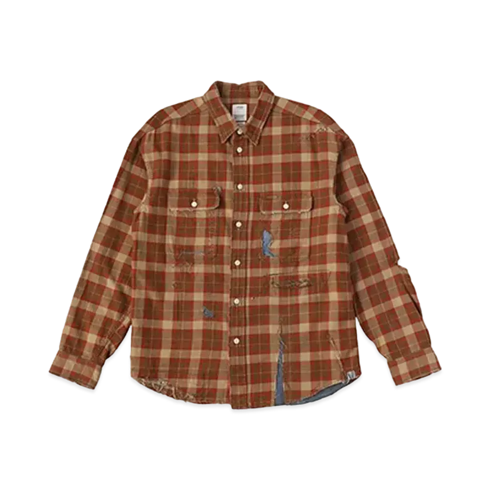 VISVIM LUMBER CHECK L/S CRASH "Beige"
