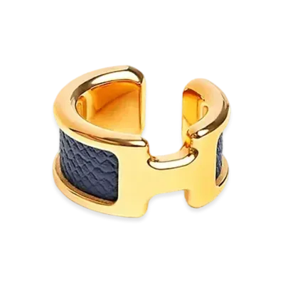 Hermes Olympe Ear Cuff Small Model "Blue Nui/Gold"