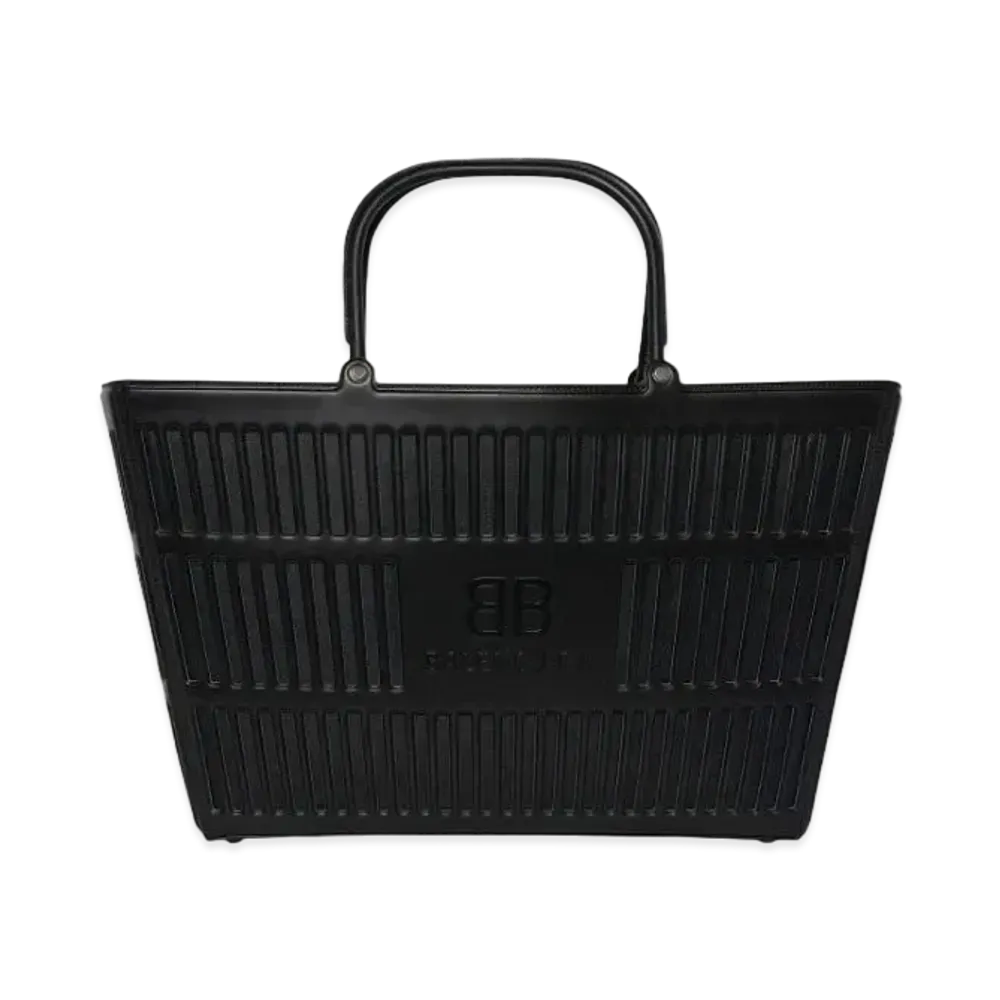 BALENCIAGA Mag Thermoforme Smooth Calfskin Large Basket Bag "Black"