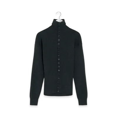 LEMAIRE Women's Buttoned Fit Cardigan "Anthracite Melange"