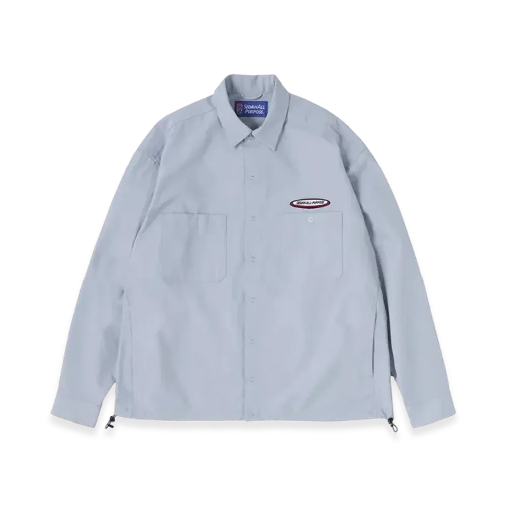 SEDAN ALL-PURPOSE Oval Logo Work Shirt "Light Grey"
