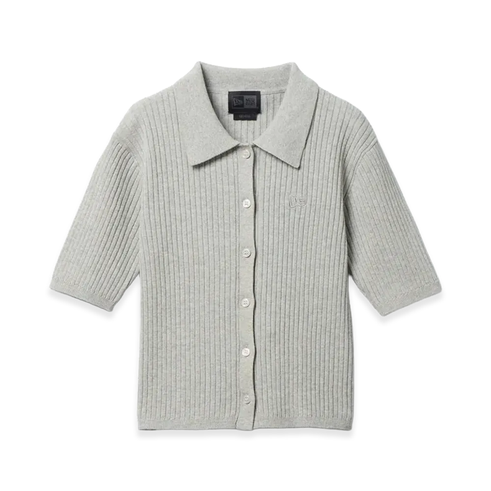 NEW ERA Women's Knit Polo Cardigan Black Label SS26 "Grey"