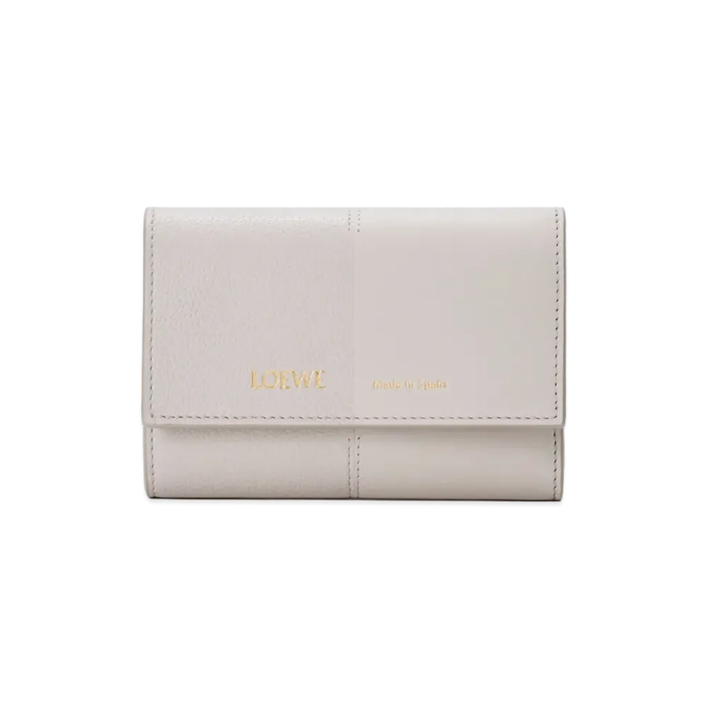LOEWE Women's Vertical Wallet Small Smooth Calf & Grain Calf "Light Ghost"