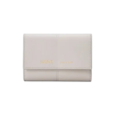 LOEWE Women's Vertical Wallet Small Smooth Calf & Grain Calf "Light Ghost"