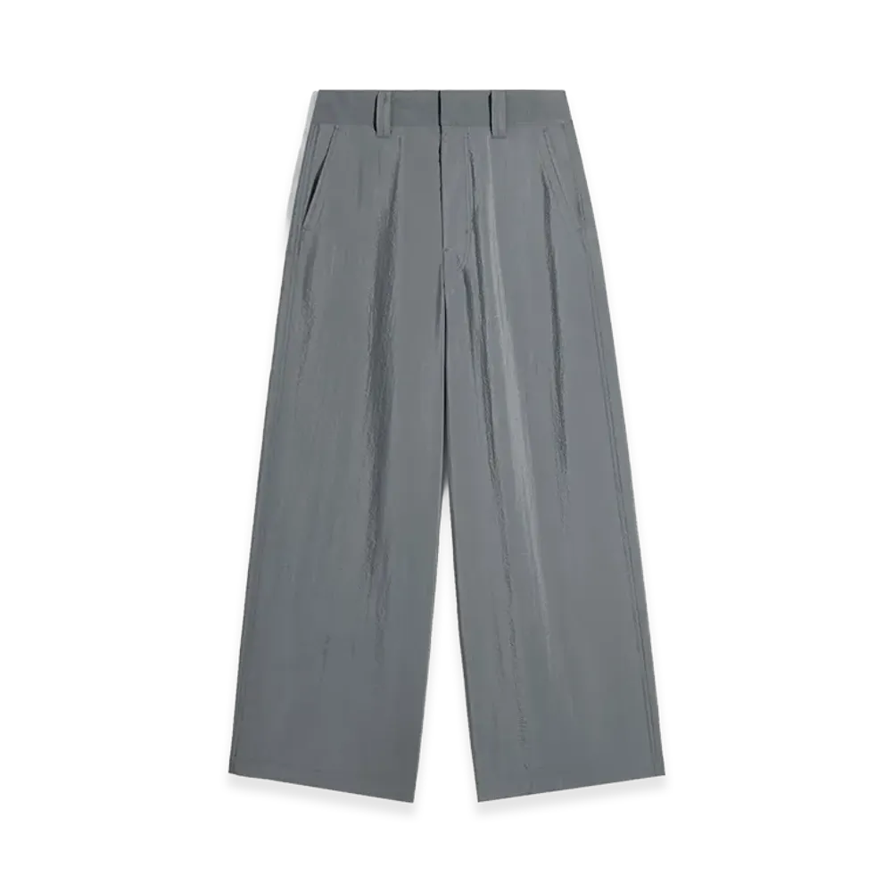 LEMAIRE Dry Silk Straight Tailored Pants "Aluminium"