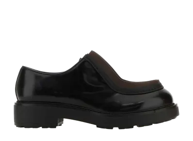 PRADA Leather Diapason Lace-Up Shoes "Black"