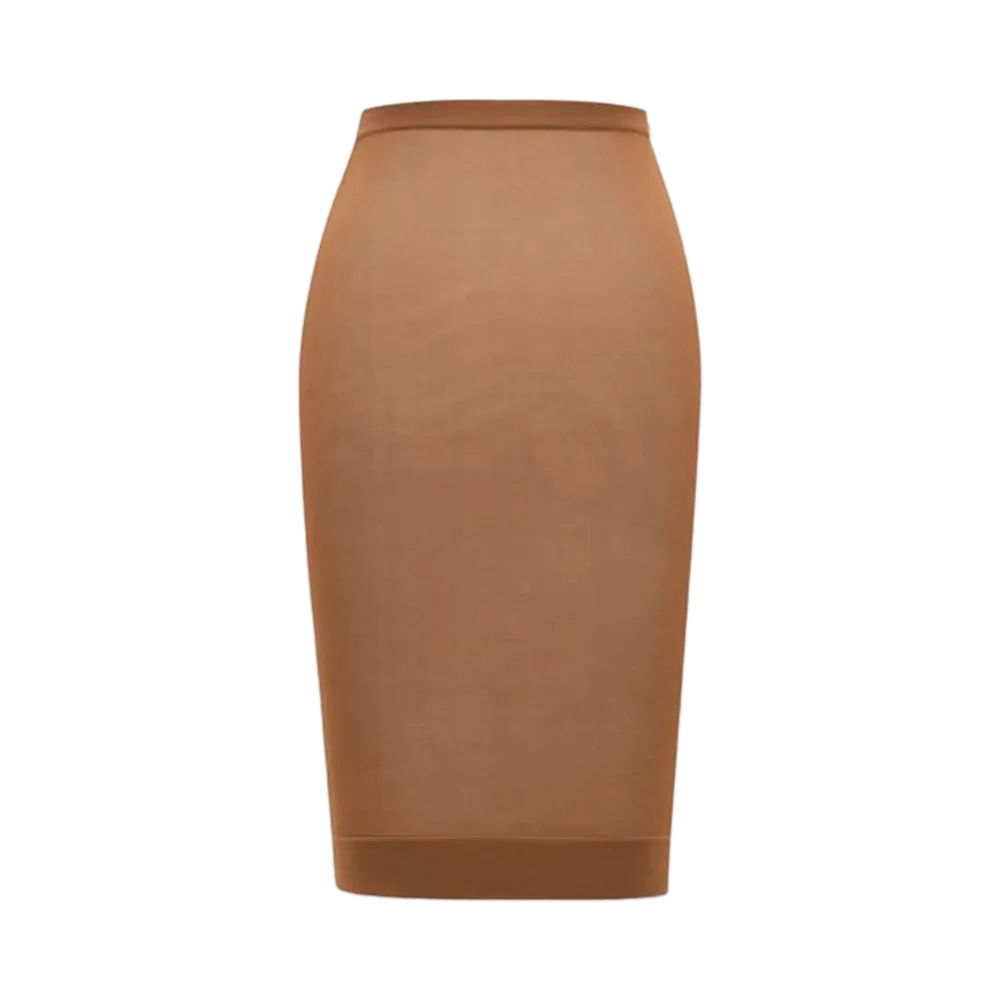 Saint Laurent Women's Pencil Skirt in Knit "Marron"