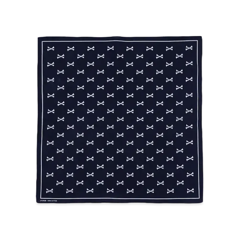 WTAPS Bandaria / Bandana / Cotton. Crossbones "Navy"