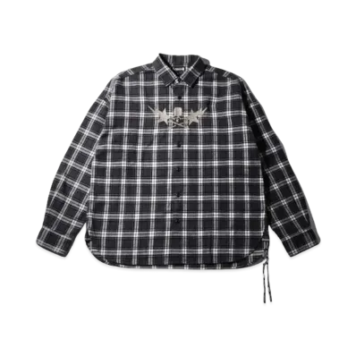 A BATHING APE x mastermind JAPAN Block Check LS Shirt "Black"