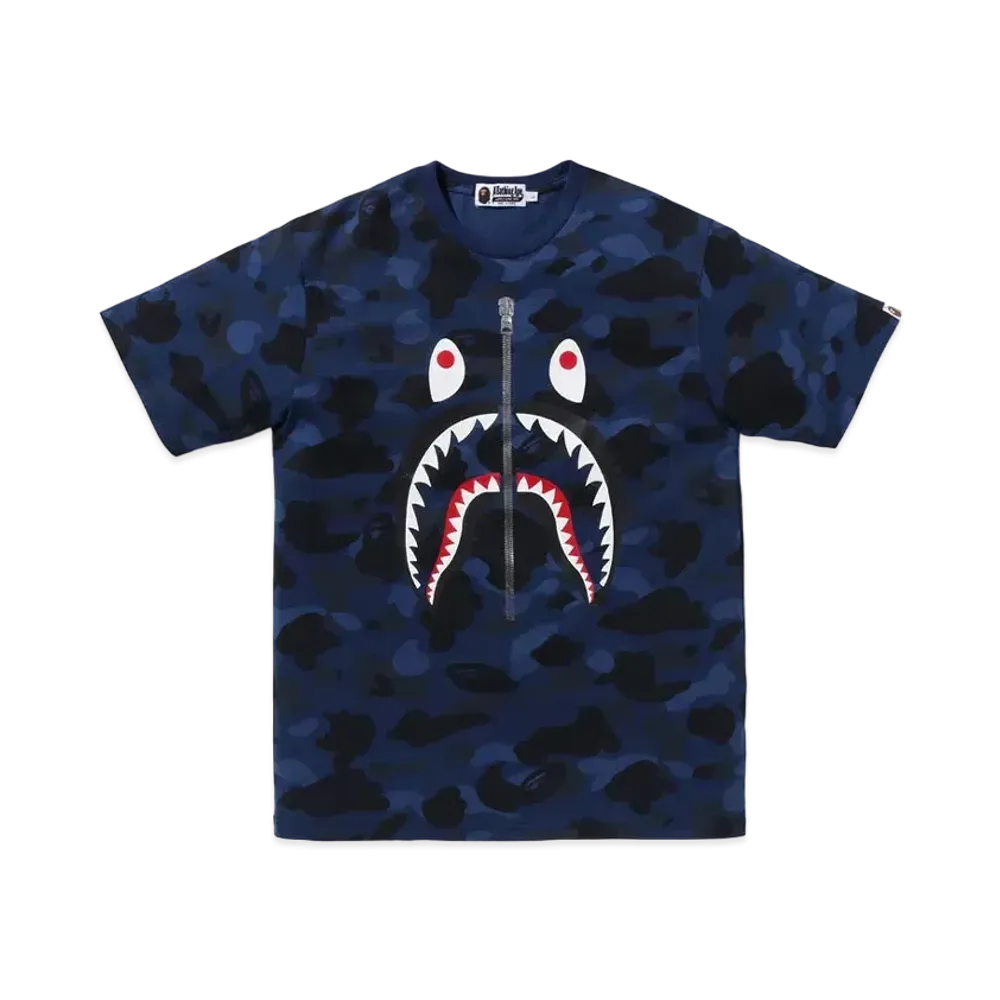 アベイシングエイプ カラーカモシャーク Tシャツ "ブルー"