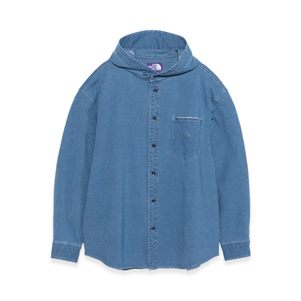 The North Face Purple Label Mountain Hooded Shirt "Indigo Bleach"