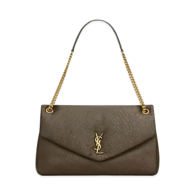 Saint Laurent Calypso Large in Grained Lambskin "Light Musk"