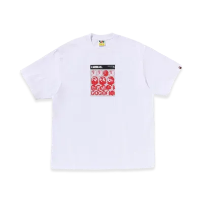 A BATHING APE Bape Sticker Graphic Relaxed Fit Tee "White"