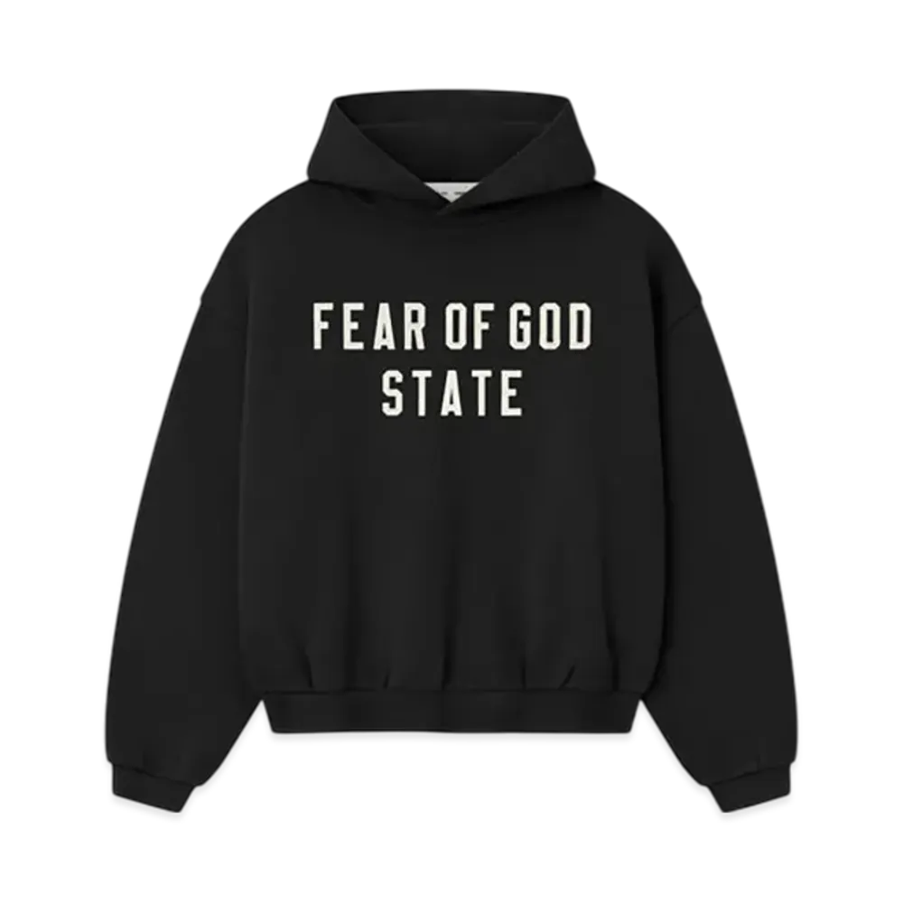 FEAR OF GOD ESSENTIALS Kids 90's Fleece Hoodie "Jet Black"