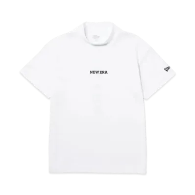 NEW ERA Golf Women's Short Sleeve Midneck T-shirt Vertical Logo "White"