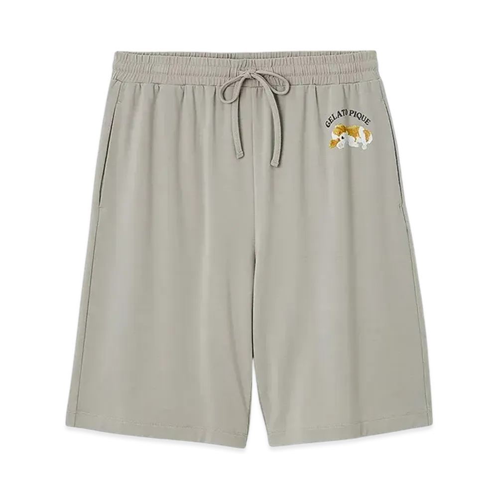 GELATO PIQUE Homme Cool To The Touch Rayon Sleeping Dog One-Point Shorts "Gray"