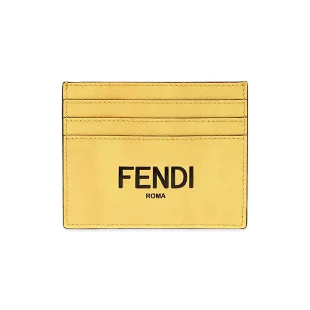 FENDI Leather Card Case "Yellow"