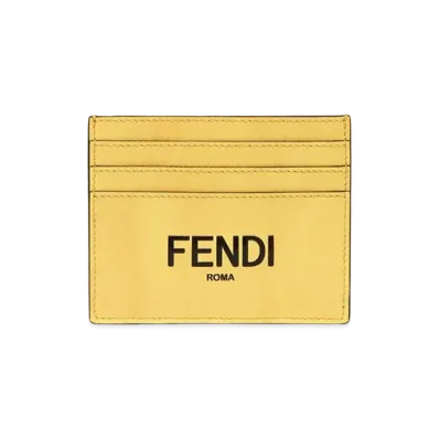 FENDI Leather Card Case "Yellow"