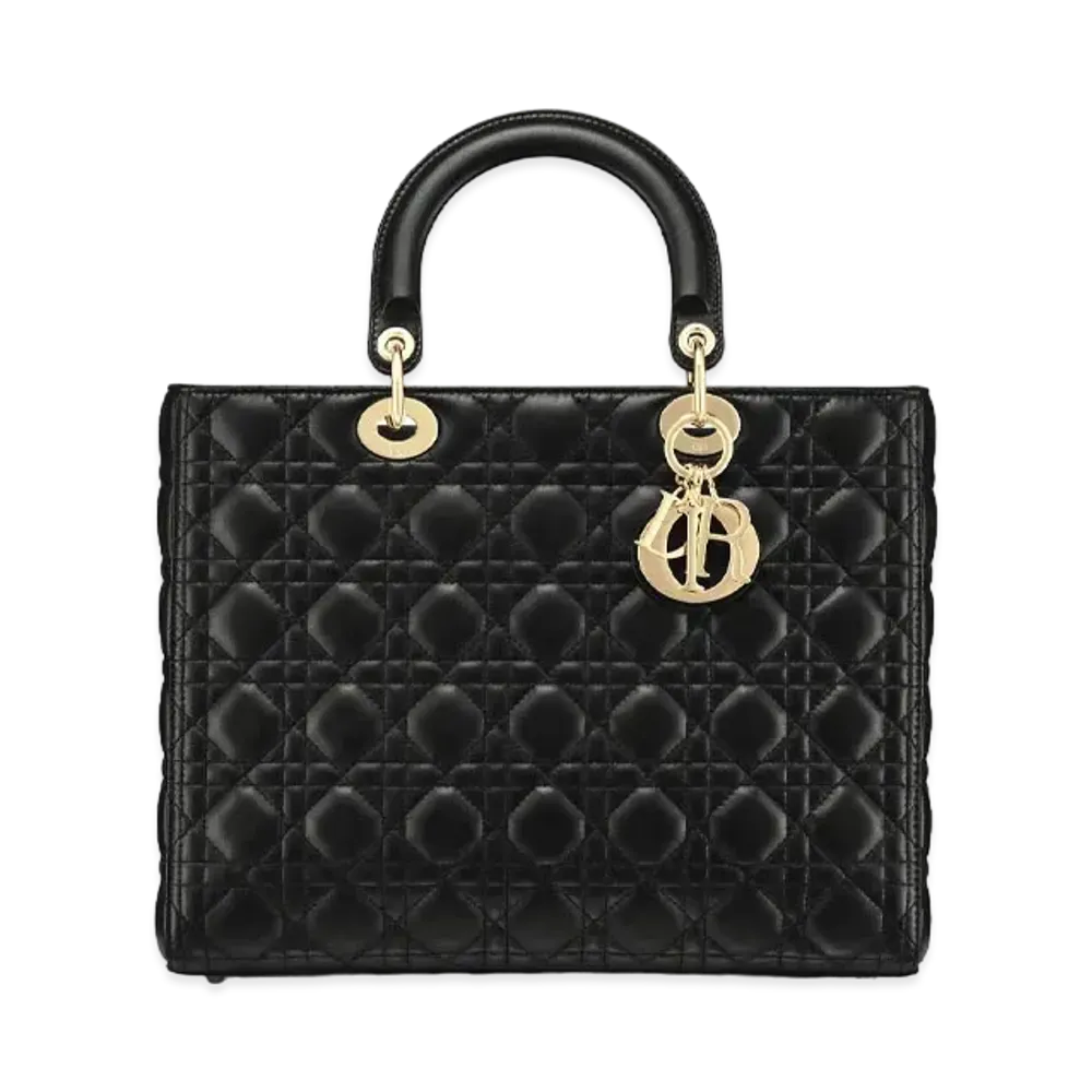 Dior Lady Dior Large Bag Canagekaskin "Black"