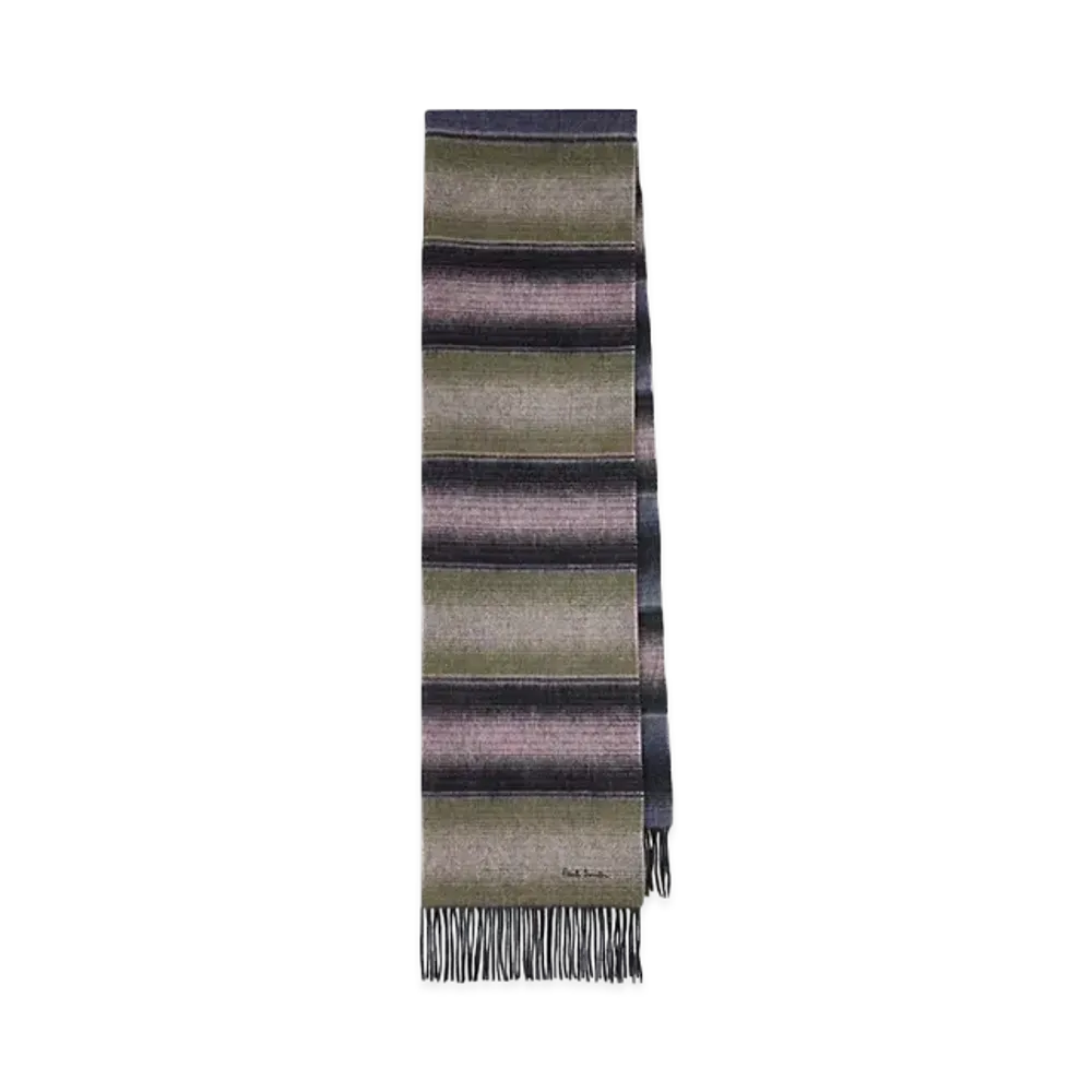 Paul Smith Gradient Stripe Wool Scarf "Green"