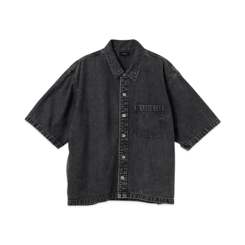 BEAMS Short Denim Shirt "Black"
