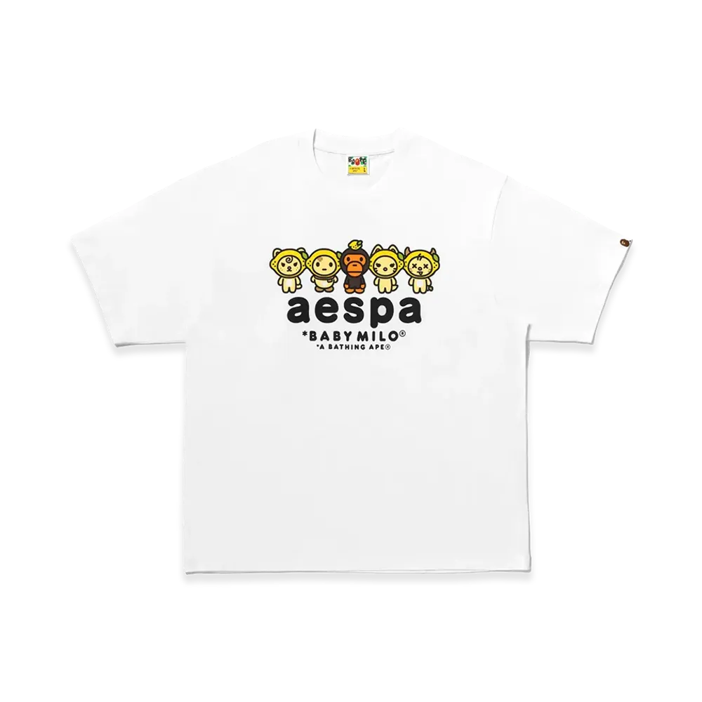 A BATHING APE x aespa Baby Milo Lemonade Relaxed Fit Tee 