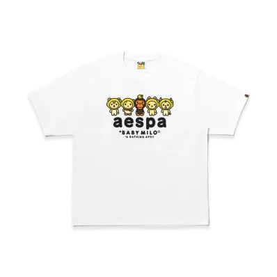 A BATHING APE x aespa Baby Milo Lemonade Relaxed Fit Tee "White"