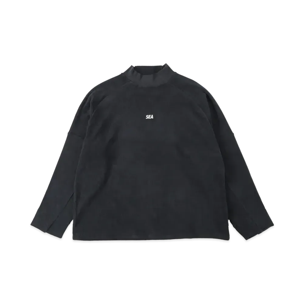 WIND AND SEA Soft Pile Mock Neck "Black"