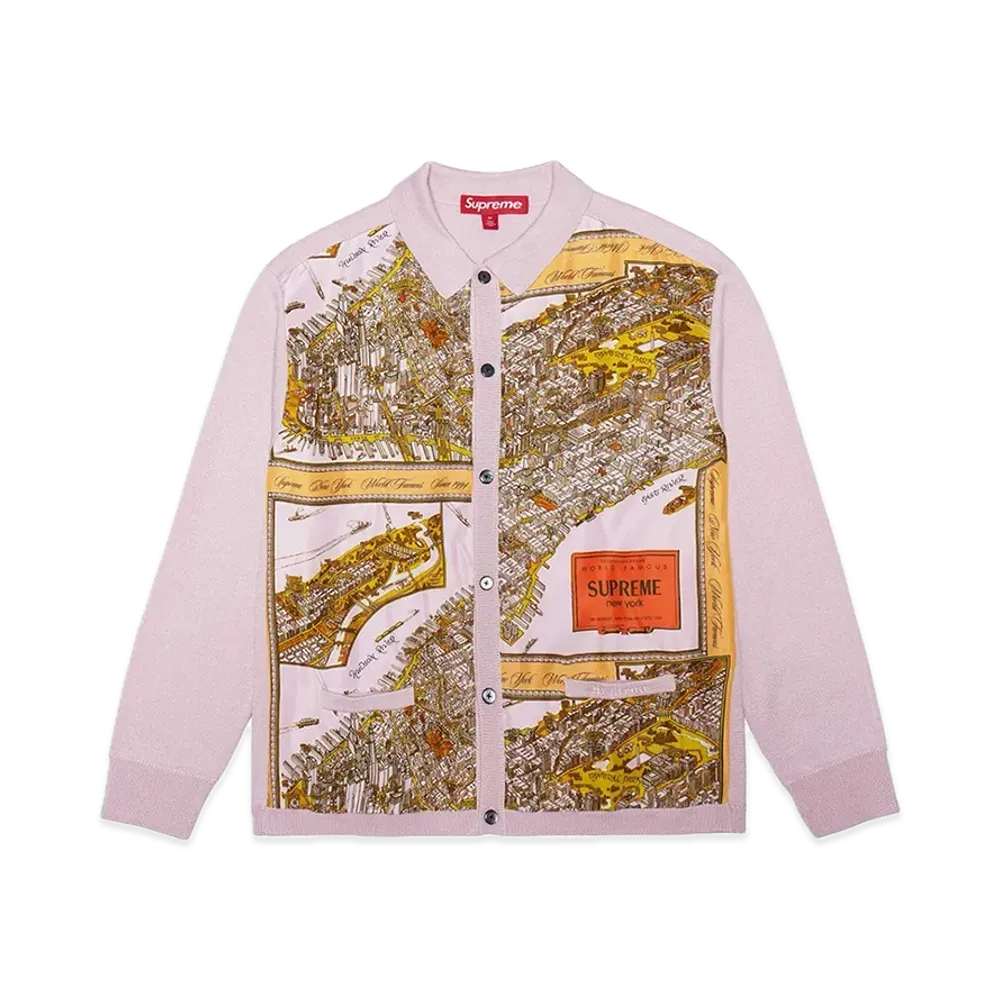 Supreme Silk Map Cardigan "Pink"