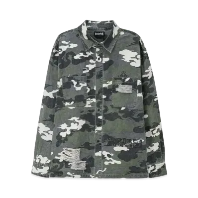 SUPPLIER Distressed Kemuri Camo Shirt "Khaki"