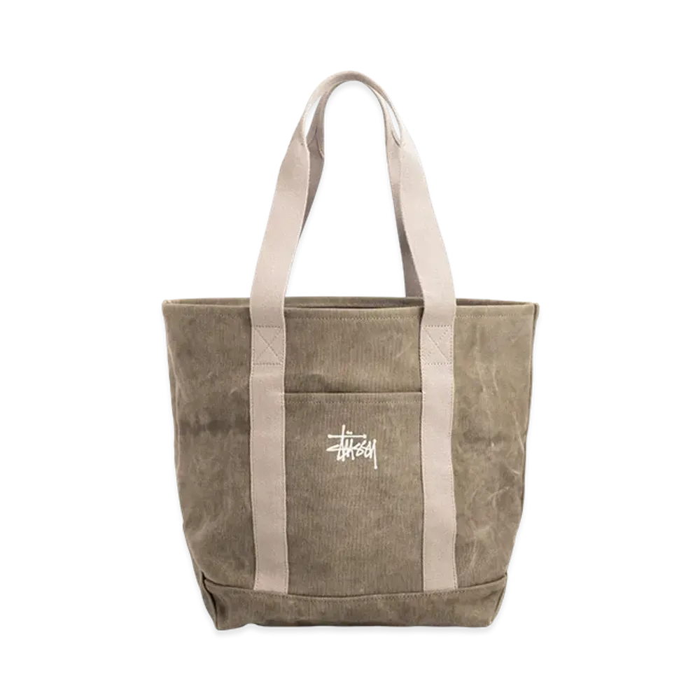Stussy Waxed Canvas Market Tote "Stone"